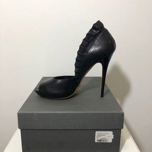 Pre-owned Alexander McQueen Open Toe Pumps Black